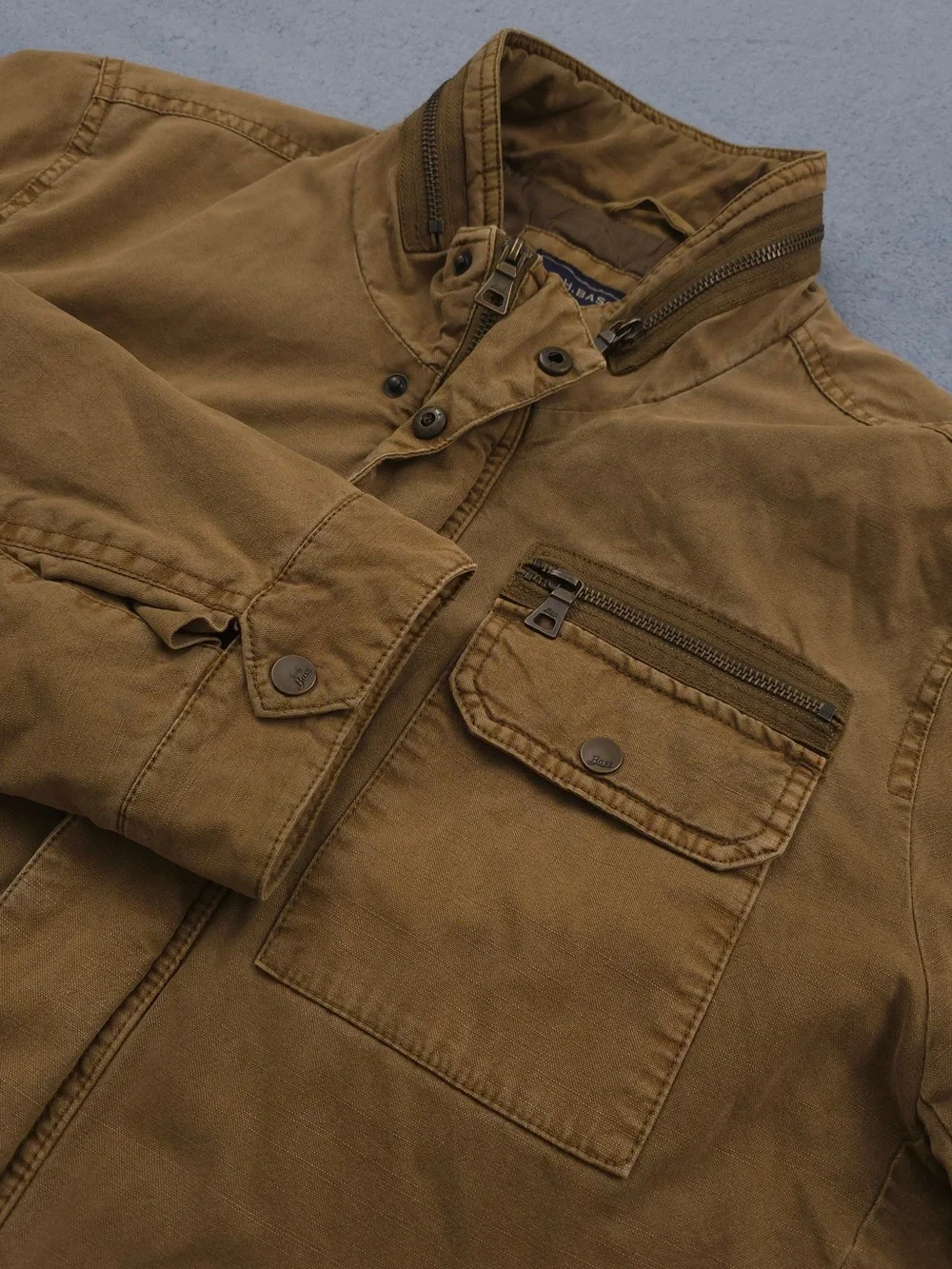 GH Bass Barn Jacket Mens L Brown Chore Trucker Field Coat Quilted Lined